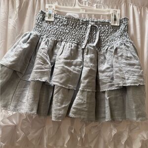 Zara Gray Ruffled Mini Skirt